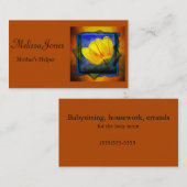 Carte D'appel Aide maternelle / Gardienne d'enfants / Entreprise (Devant / Derrière)