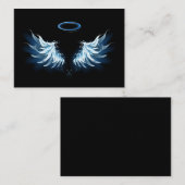 Carte D'appel Ailes d'angle brillant bleu sur arrière - plan noi (Devant / Derrière)
