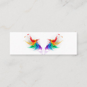 Carte D'appel Ailes fluffy arc-en-ciel