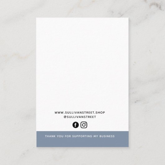 Carte D'appel Ajouter Votre Logo Collier Boucles d'oreilles Cart (Dos)