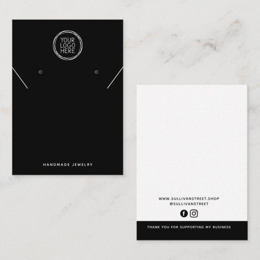 Carte D'appel Ajouter Votre Logo Collier Boucles d'oreilles Cart (Devant / Derrière)
