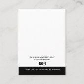 Carte D'appel Ajouter Votre Logo Collier Boucles d'oreilles Cart (Dos)