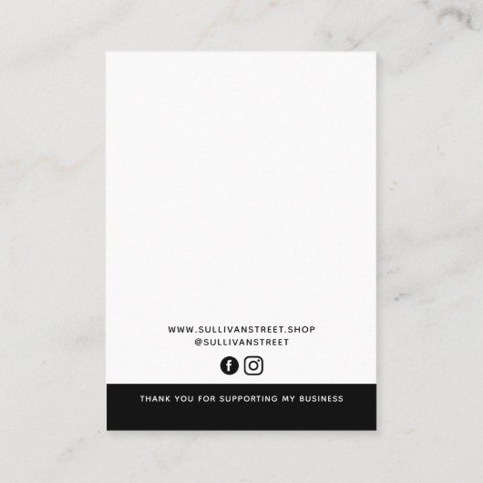 Carte D'appel Ajouter Votre Logo Collier Boucles d'oreilles Cart (Dos)