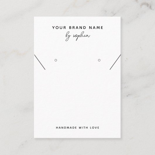 Carte D'appel Ajouter votre logo Nom Collier Boucles d'oreilles  (Devant)