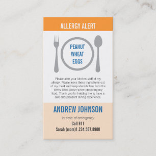 Carte D'appel Allergie Duotones orange vigilant