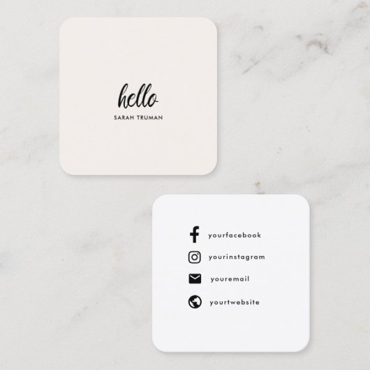 Carte D'appel Allo minimal | Moderne Nettoyage Simple Blanc (Devant / Derrière)