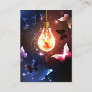 Carte D'appel Ampoule lumineuse avec papillons nocturnes