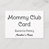 Carte d'appel amusante pour maman Club Card (Devant)
