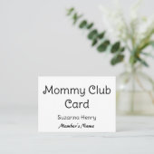 Carte d'appel amusante pour maman Club Card (Debout devant)