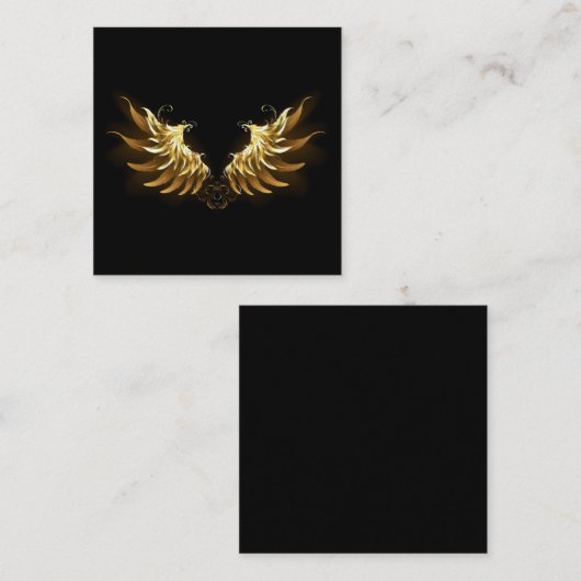 Carte D'appel Ange d'or sur arrière - plan noir (Devant / Derrière)
