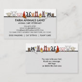 Carte D'appel Animaux de ferme gris Vétérinaire (Devant / Derrière)
