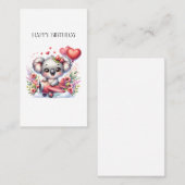 Carte D'appel Anniversaire de Koala Volant (Devant / Derrière)