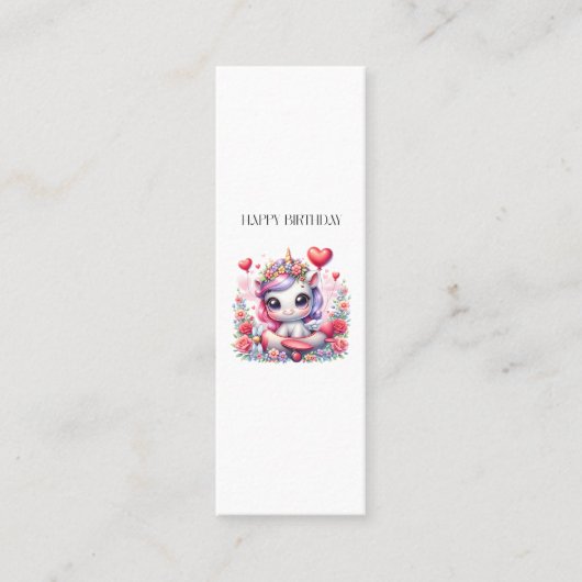 Carte D'appel Anniversaire de Licorne Pilote (Devant)