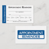 Carte D'appel Appointment Reminder Cards - Dark Blue (Devant / Derrière)