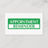 Carte D'appel Appointment Reminder Cards - Green (Dos)