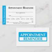 Carte D'appel Appointment Reminder Cards - Light Blue (Devant / Derrière)