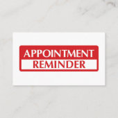 Carte D'appel Appointment Reminder Cards - Red (Dos)