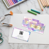 Carte D'appel Aquarelle Abstraite Holographe Parties scintillant