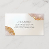 Carte D'appel Aquarelle Abstraite Parties scintillant or Pearles (Dos)