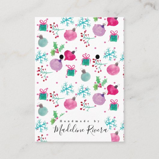 Carte D'appel Aquarelle de Noël Artisan Porte-Cartes (Devant)