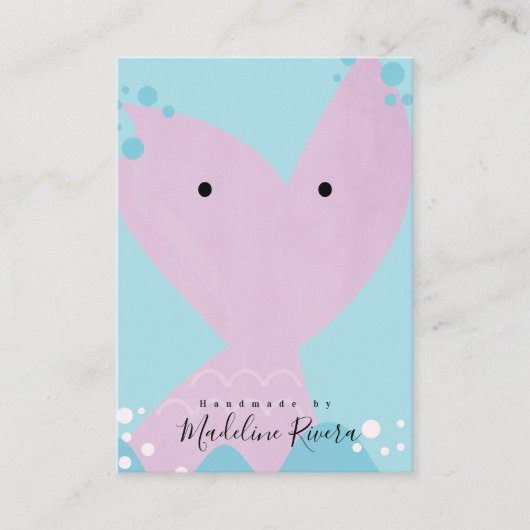 Carte D'appel Aquarelle Sirènes Artisanale Porte-Cartes (Devant)