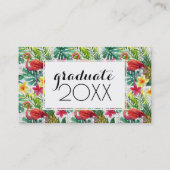 Carte D'appel Aquarelle tropicale de l'obtention du diplôme | de (Dos)