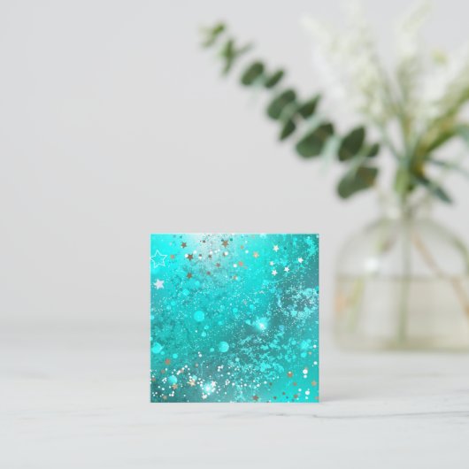 Carte D'appel Arrière - plan à huile Turquoise de la menthe (Debout devant)