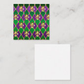 Carte D'appel Arrière - plan de bijoux Mardi Gras (Devant / Derrière)