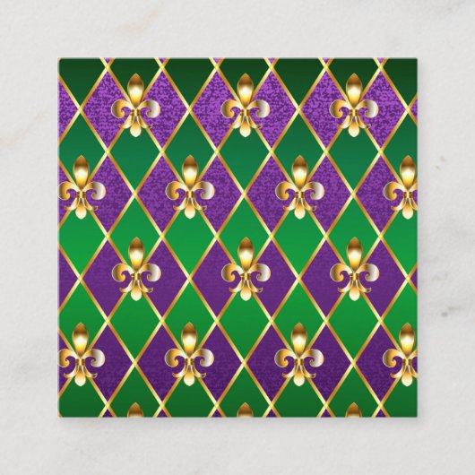 Carte D'appel Arrière - plan de bijoux Mardi Gras (Devant)