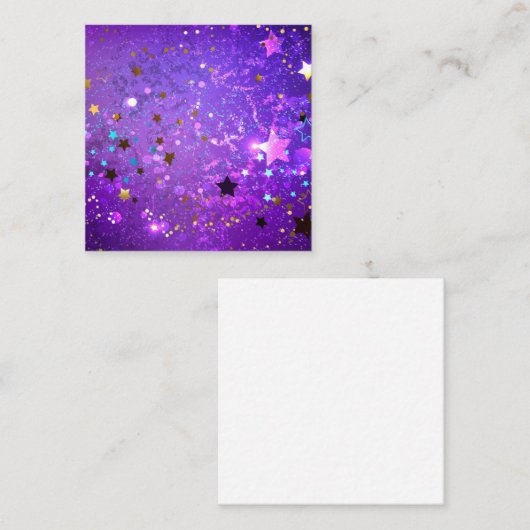 Carte D'appel Arrière - plan de feuille violet avec étoiles (Devant / Derrière)