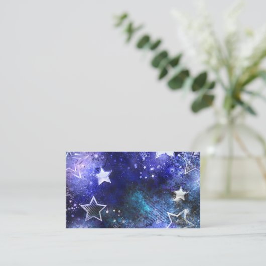 Carte D'appel Arrière - plan spatial avec étoiles (Debout devant)