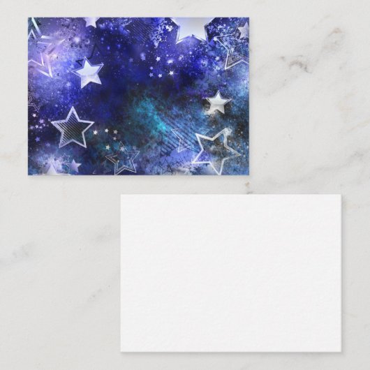 Carte D'appel Arrière - plan spatial avec étoiles (Devant / Derrière)