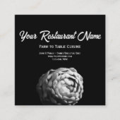 Carte D'appel Artichot noir et blanc à table Restaurant (Devant)