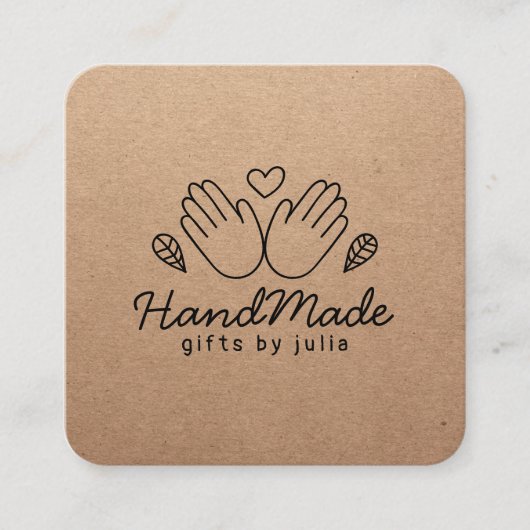 Carte D'appel Artisanat artisanal moderne papier kraft brun rust (Devant)