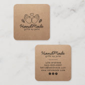 Carte D'appel Artisanat artisanal moderne papier kraft brun rust (Devant / Derrière)