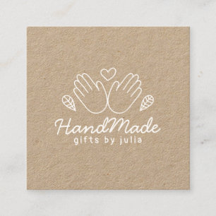 Carte D'appel Artisanat artisanal moderne papier kraft brun rust