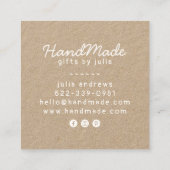 Carte D'appel Artisanat artisanal moderne papier kraft brun rust (Dos)