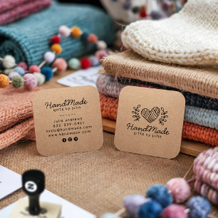 Carte D'appel Artisanat artisanal moderne papier kraft brun rust