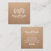 Carte D'appel Artisanat artisanal moderne papier kraft brun rust (Devant / Derrière)