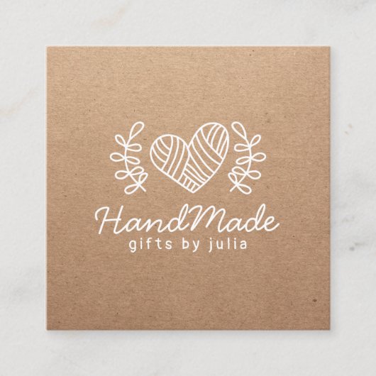 Carte D'appel Artisanat artisanal moderne papier kraft brun rust (Devant)