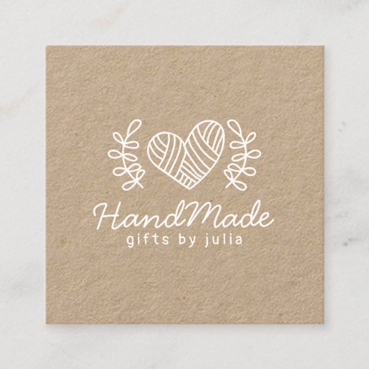 Carte D'appel Artisanat artisanal moderne papier kraft brun rust (Devant)