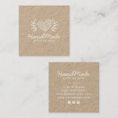 Carte D'appel Artisanat artisanal moderne papier kraft brun rust (Devant / Derrière)