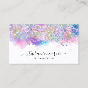 Carte D'appel Artiste de Parties scintillant holographique en aq