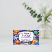 Carte D'appel Ask Me About Space Kids Personalized (Debout devant)