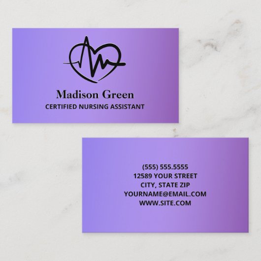 Carte D'appel Assistant en soins infirmiers certifié de l'AIIC (Devant / Derrière)