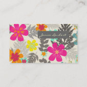 Carte d'appel aux fleurs tropicales rétro (Dos)