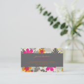 Carte d'appel aux fleurs tropicales rétro (Debout devant)