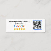Carte D'appel Avis Google Business (Dos)
