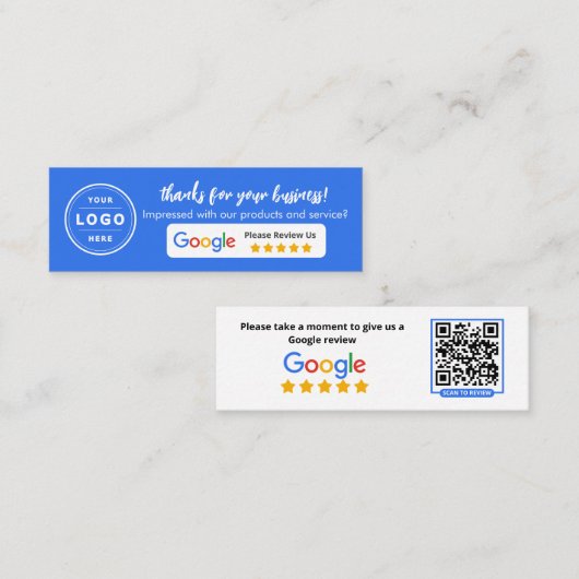 Carte D'appel Avis Google My Business (Devant / Derrière)