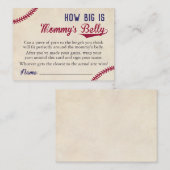 Carte D'appel Baby shower de baseball à quel point le ventre de  (Devant / Derrière)